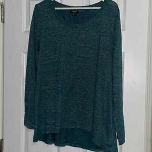 Jones New York - Teal White - Long Sleeved Too - XL